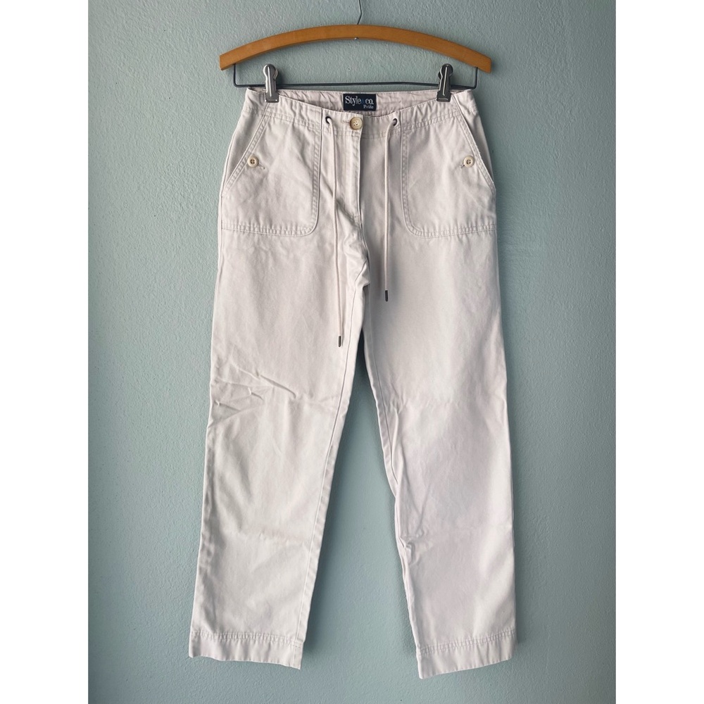 🌱5/$25🌱 Style & Co. | Petite Vintage Beige Straight Leg Drawstring Pants